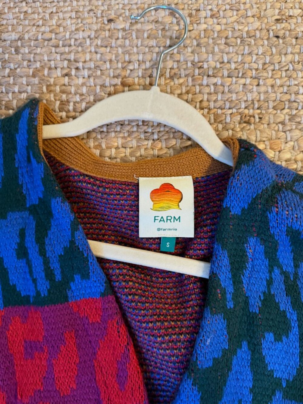 FARM Rio Colorblock Leopard Cardigan Sweater - Picture 3 of 3